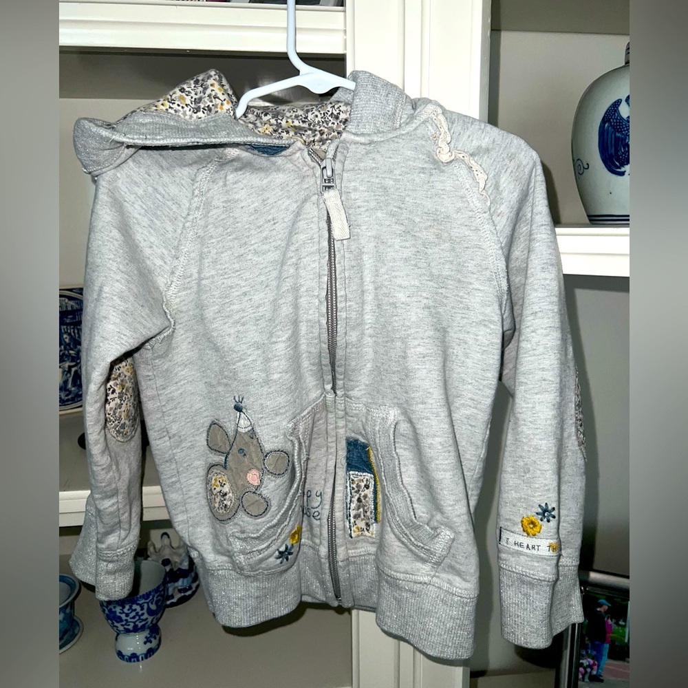 NEXT UK 🇬🇧 Kids Hoodie with sweet mouse appliqué